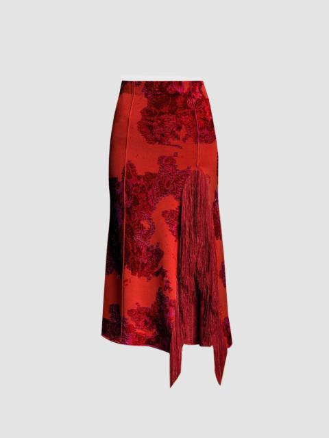 Erdem FRENCH FRAY MIDI PENCIL KNIT SKIRT