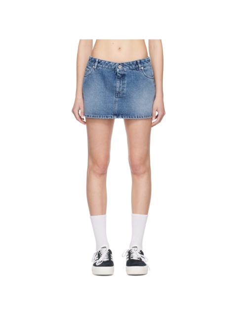 HALFBOY®️ Blue Zip-Fly Denim Miniskirt