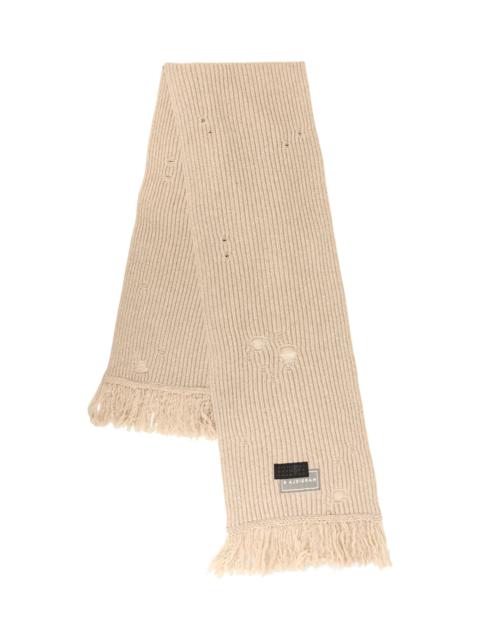 MM6 Maison Margiela Wool Blend Scarf With Distressed Effect