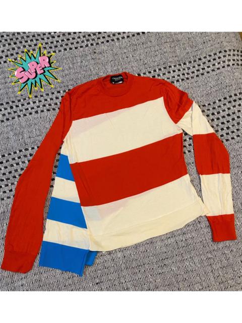 Other Designers Calvin Klein 205W39NYC - Asymmetrical Striped Sweater Made in Italy