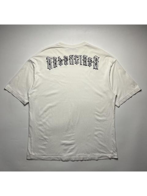 BALENCIAGA Balenciaga SS19 Tattoo Embroidered Logo T-Shirt