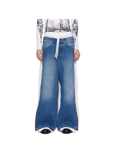 Blue & White 'The Trompe L'œil' Denim Trousers