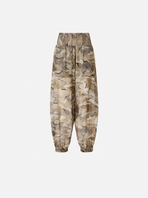 PINKO CAMOUFLAGE BALLOON-FIT TROUSERS WITH HIGH WAIST