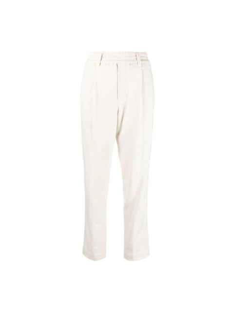 Brunello Cucinelli Brunello Cucinelli Wowarm White Wool Blend Tapered Trousers