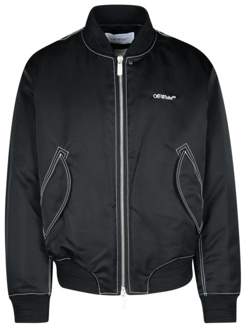 Off-White Off-White 'Sticht' Black Polyamide Bomber Jacket Men