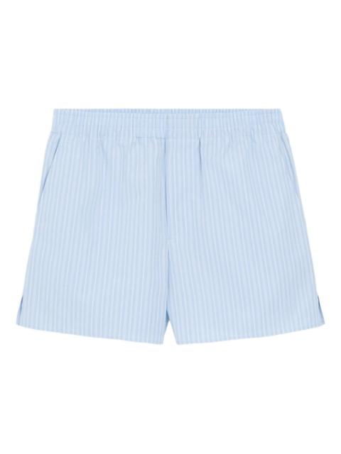 AMI Paris Striped Cotton Shorts