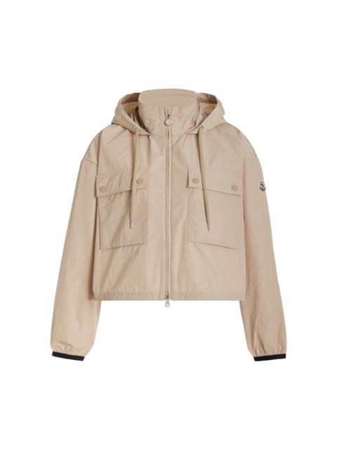 Moncler Leda Cropped Tech-Poplin Parka Jacket neutral