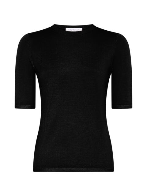 GABRIELA HEARST Valentia Knit T-Shirt in Black Mulberry Silk