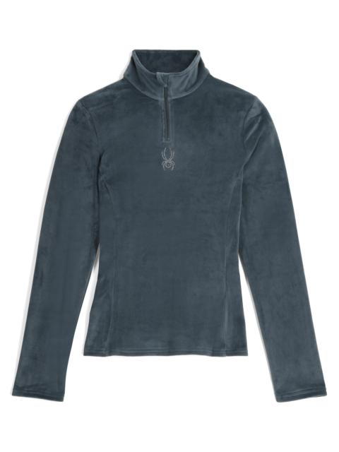 SPYDER Womens Shimmer Bug Half Zip T-Neck - Slate Blue
