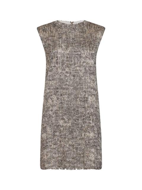 Brunello Cucinelli Brunello Cucinelli Women Silver Dazzling Craquelé Embroidery Mini Dress