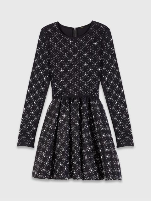 maje Pearl and rhinestone skater dress