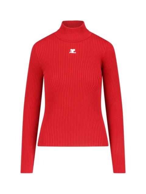 courrèges LOGO TURTLENECK SWEATER