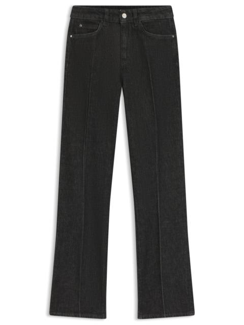 BOSS SLIM-FIT JEANS IN MARBLE-STRUCTURED BLACK STRETCH DENIM