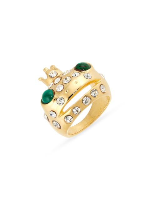 Collina Strada Collina Strada Frog Prince Recycled Pewter Ring in Emerald Gold Freckles at Nordstrom