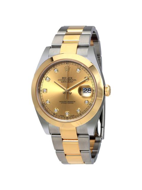 ROLEX Rolex Datejust 41 Champagne Diamond Dial Steel and 18K Yellow Gold Oyster Men's Watch 126303CDO
