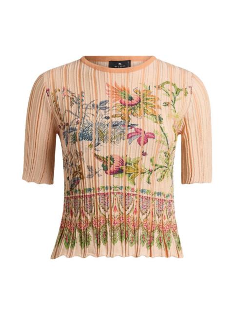Etro Knit Pleading Crop Top