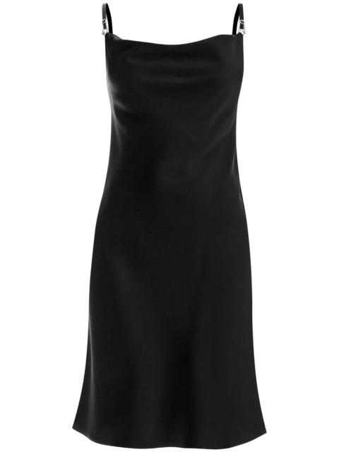 VERSACE Versace satin mini dress with safety pin detail