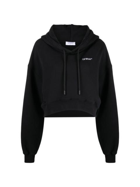 Off-White logo-print cropped hoodie