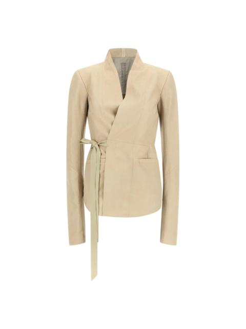 Rick Owens RICK OWENS Hollywood Beige Leather Blazer Jacket New & Authe