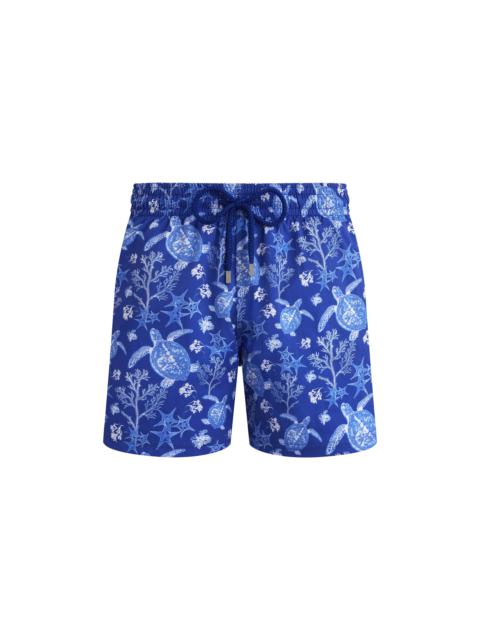 Vilebrequin Men Stretch Short Swim Shorts X-Ray Turtles