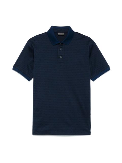 EMPORIO ARMANI Allover logo cotton polo shirt