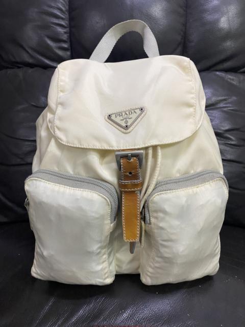 Prada Tessuto Nyalon White Mini Backpack REPLACED A ZIPPER