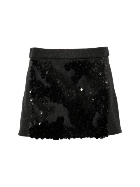 sequined mélange-effect mini skirt