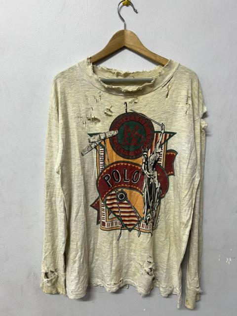 Other Designers Polo Ralph Lauren - THRASHED FADED UNIVERSITY THLETIC SOCIETY ERD GRUNGE