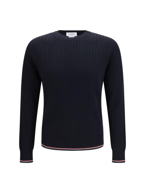 Thom Browne Thom Browne Crewneck Cotton Knit Sweater Navy