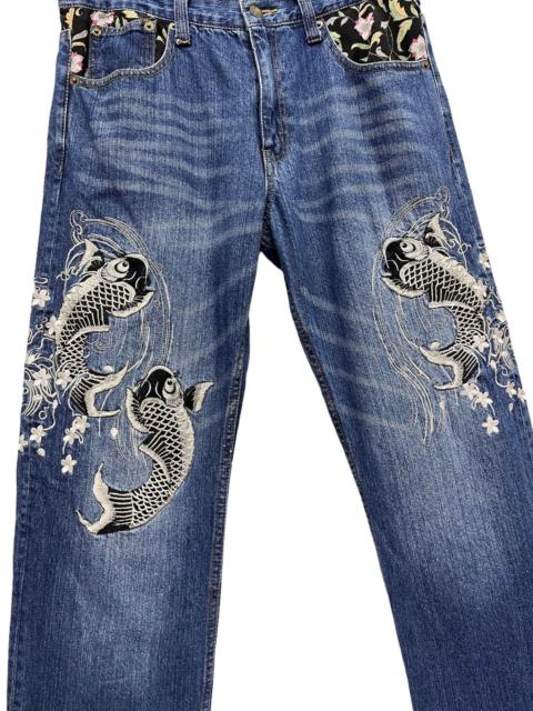Other Designers Japanese Brand - 🔥OSCAR Sukajan Embroidery Tattoo Fish Koi Karakuri Denim