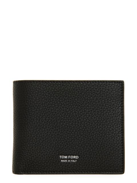 TOM FORD TOM FORD T-Line Soft Grain Leather Bifold Wallet in 1N001 Black at Nordstrom