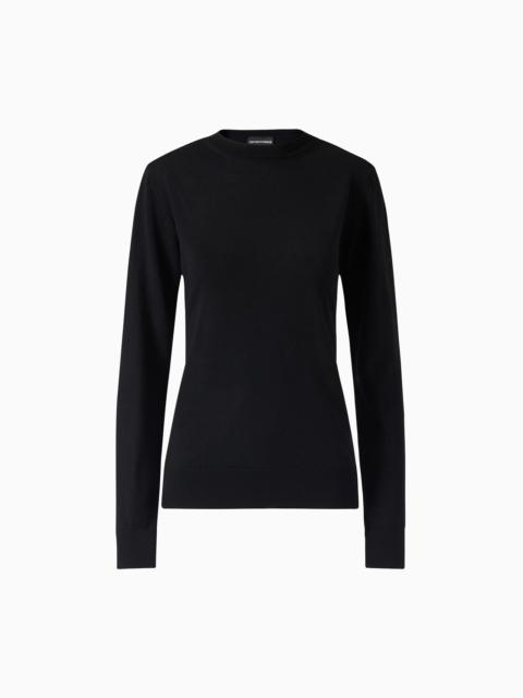 EMPORIO ARMANI Crew-neck jumper in pure virgin wool