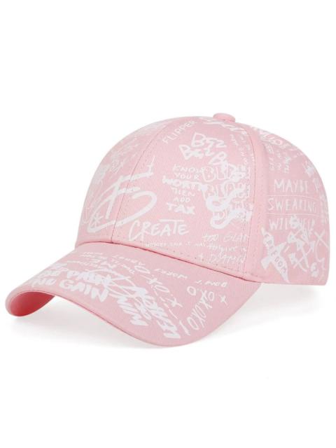 Japanese Brand - Pink Unisex Letter Geometry Printing Snapback Baseball Caps