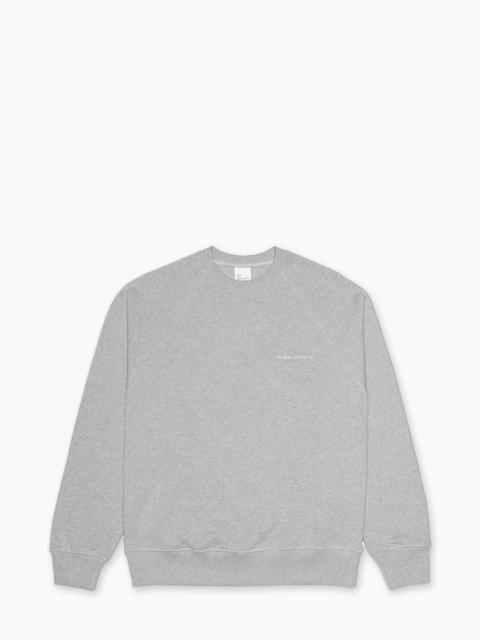 Nudie Jeans NUDIE JEANS PALLE LOGO SWEATSHIRT GREYMELANGE