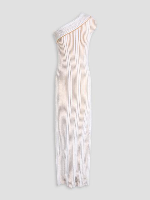 Missoni One-shoulder sequin-embellished ribbed-knit maxi dress
