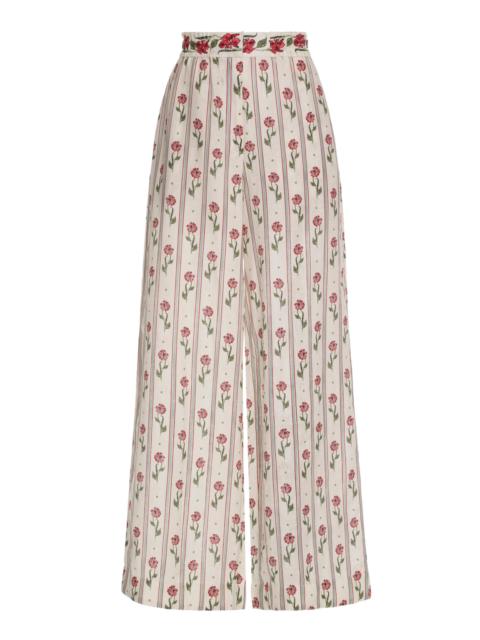 Agua by Agua Bendita Tota Patterned Wide-Leg Pants white