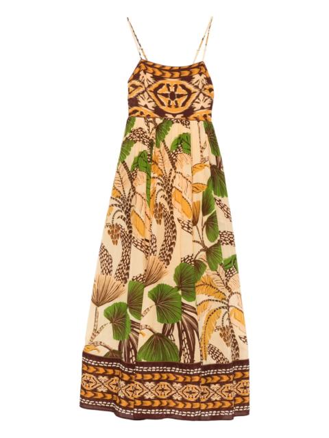 FARM RIO Foliage Sketch maxi dress