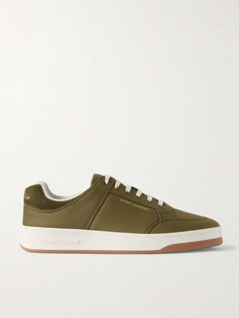 SL61 Suede-Trimmed Canvas Sneakers