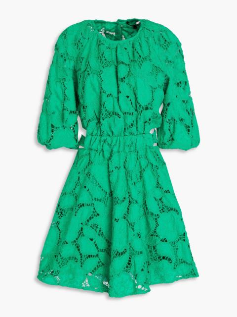 maje Cutout broderie anglaise cotton mini dress