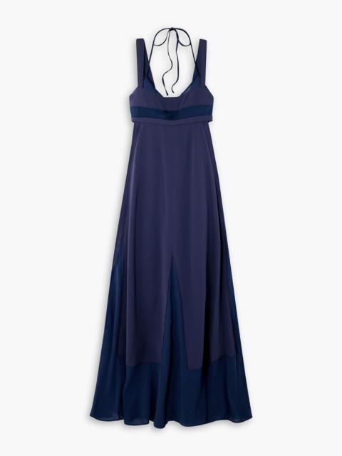 SIMKHAI Darina tulle and satin-trimmed jersey gown