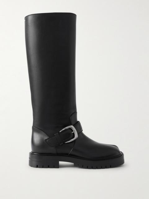 Maison Margiela Tabi Buckled Split-toe Leather Knee Boots