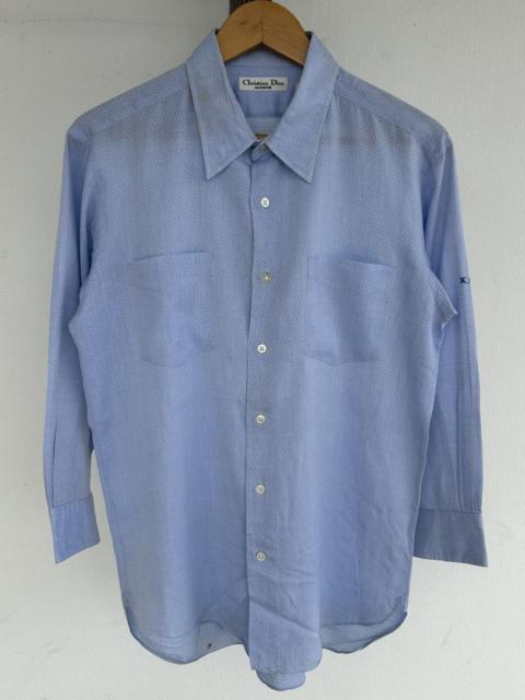 Other Designers Christian Dior Monsieur - Christian Dior Double Pocket Vintage Button Up Shirt Blue