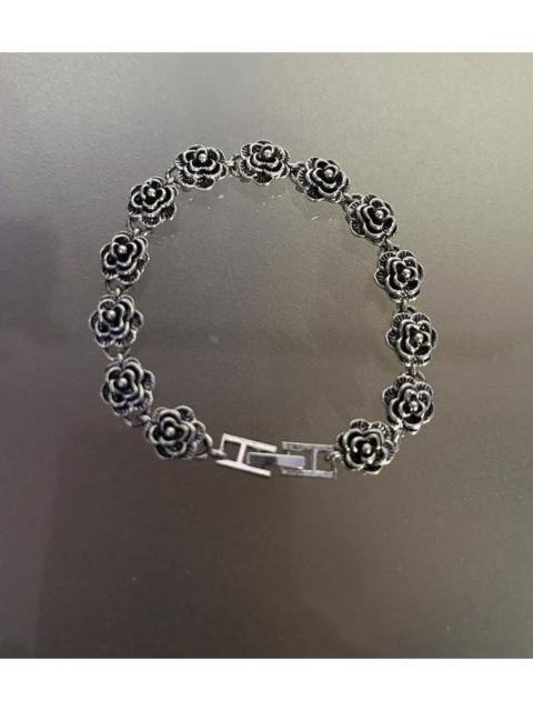 Other Designers Japanese Brand - Gothic Silver Tone Rose Link Bracelet Floral Chain 19 cm