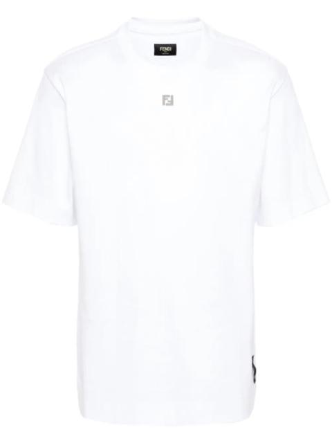 FENDI Fendi Men Cotton T-Shirt With Metal Ff Appliqué