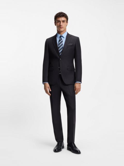 BOSS TWO-PIECE SLIM-FIT SUIT IN PATTERNED VIRGIN WOOL