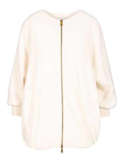 Max Mara Wool And Cashmere Knitted Jacket Jackets White