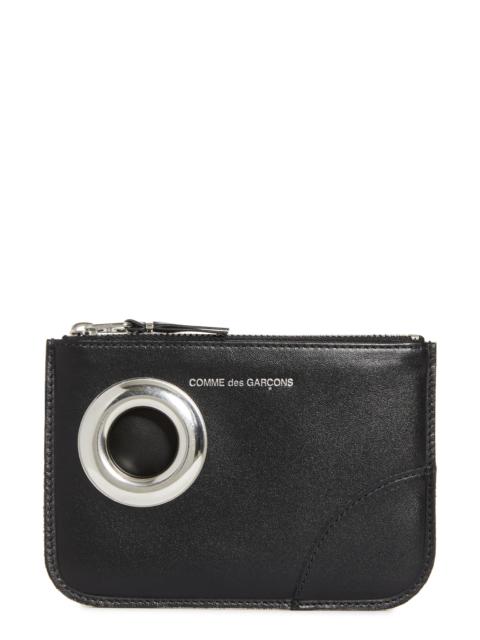 Comme Des Garçons Comme des Garçons Wallets Small Eyelet Leather Zip Pouch in Black at Nordstrom