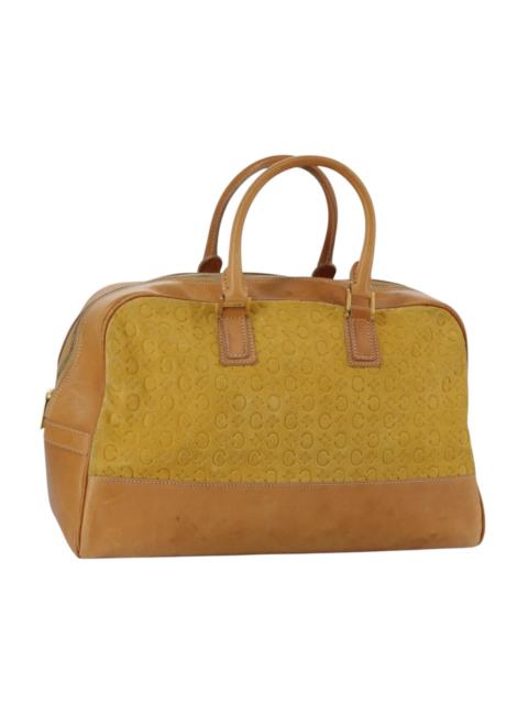 CELINE CELINE C Macadam Canvas Hand Bag Suede Leather Yellow Gold