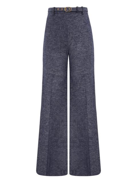 Zimmermann HYPNOTIC CHAMBRAY FLARE PANT
