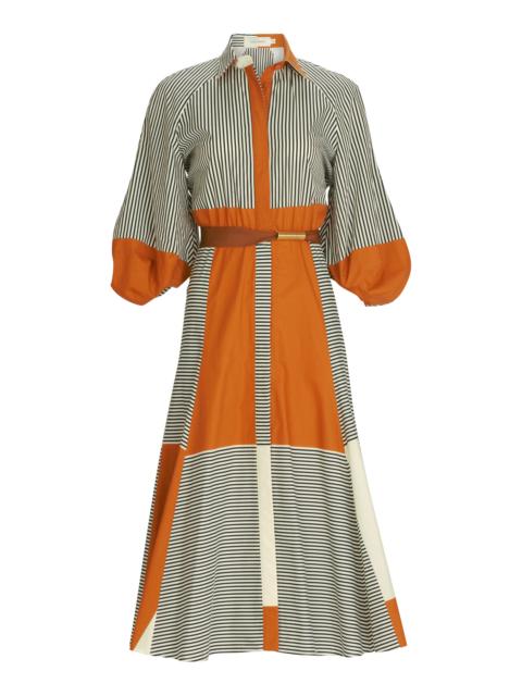 SILVIA TCHERASSI Agostina Striped Cotton Dress print
